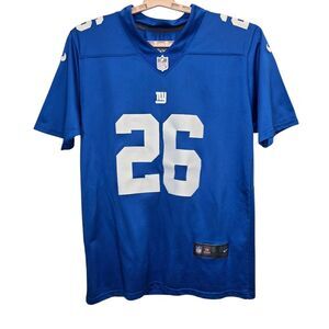 NFL Men's S NY Giants Football Saquon Barkley #26 On Field Blue Jersey